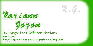 mariann gozon business card